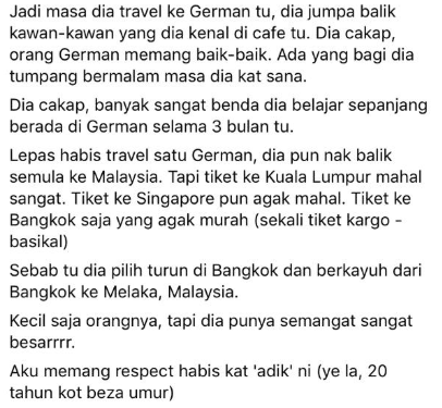 Tiket Flight Balik Mahal, Lelaki Nekad Kayuh Basikal Dari Bangkok Ke Melaka!