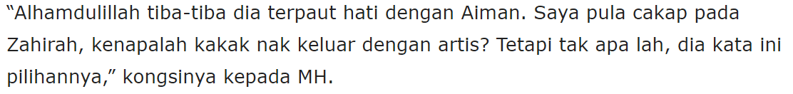 ‘Saya Sebenarnya Taknak Zahirah Dirikan Rumahtangga Buat Masa Ni, Dia Baru 24’