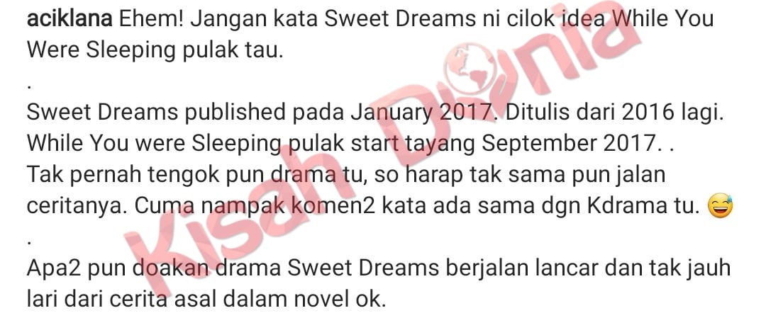 Jalan Cerita ‘Sweet Dreams’ Tiru Drama Korea? Ini Rupanya Kata Penulis Novel!