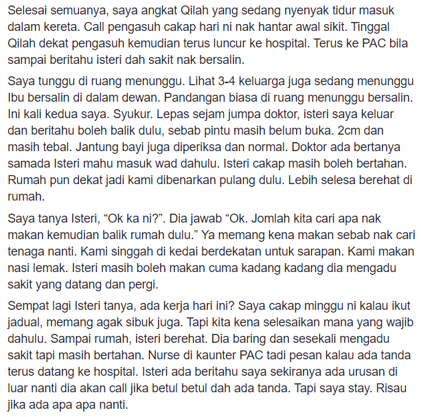 “Nak Keluar Dah Ni”-Isteri Beranak Di Rumah, Suami Terpaksa Jadi Bidan Terjun!