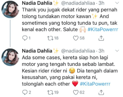 Bimbang Keselamatan 2 Rider Tunda Motor, Gadis Ini Rela Buka Double Signal!