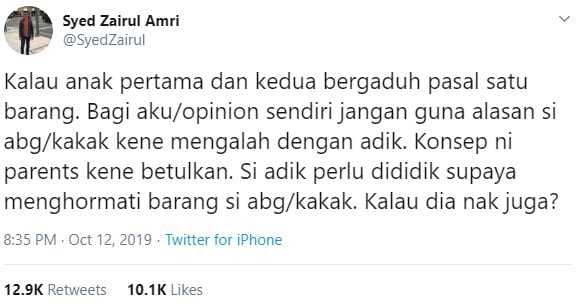 Kalau Anak Berebut Barang, Jangan Guna Alasan Abang Kena Mengalah Dengan Adik..