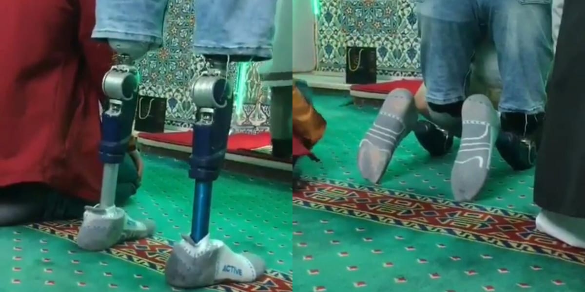 [VIDEO] Lelaki Ini Undang Sebak, Tetap Tunaikan Kewajipan Solat Guna Kaki Palsu