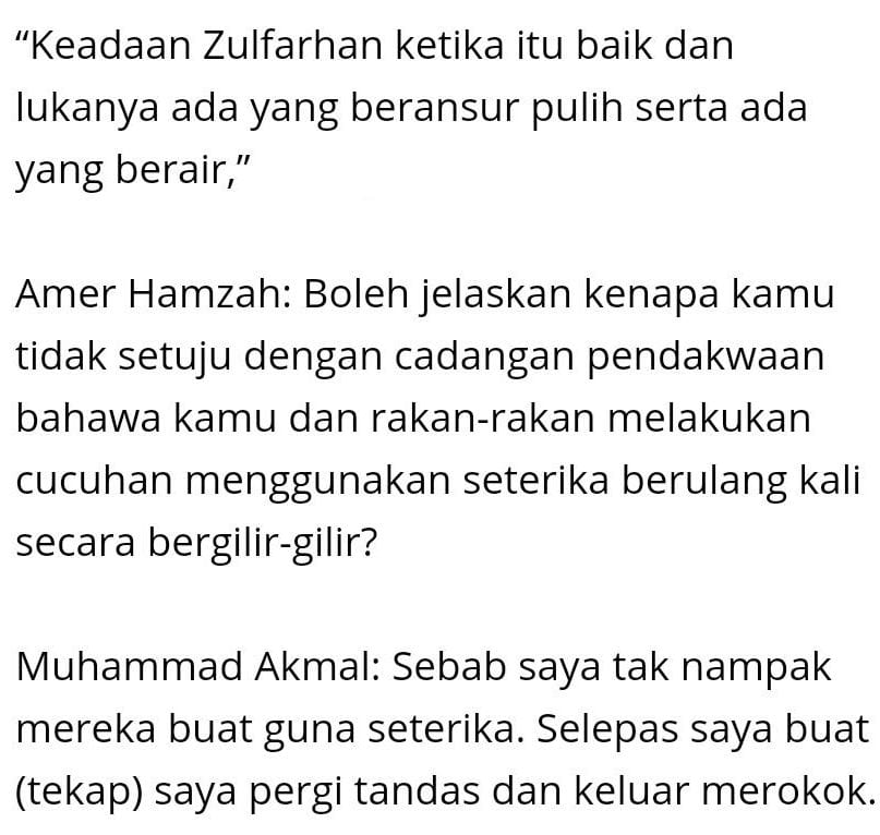 Tertuduh Pertama Mengaku Cucuh Zulfarhan Guna Seterika, Hanya Sapu Losyen Gamat