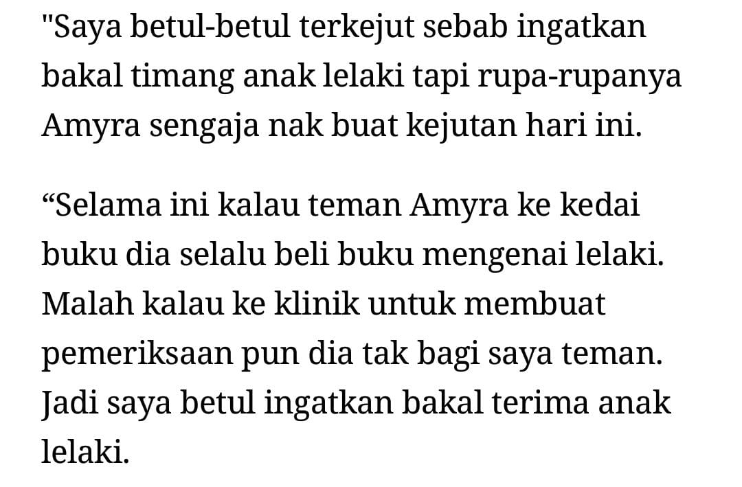 Kerap Cari Buku Pasal Lelaki, Amar Baharin Terkejut Bila Tahu Jantina Anak Ke-2