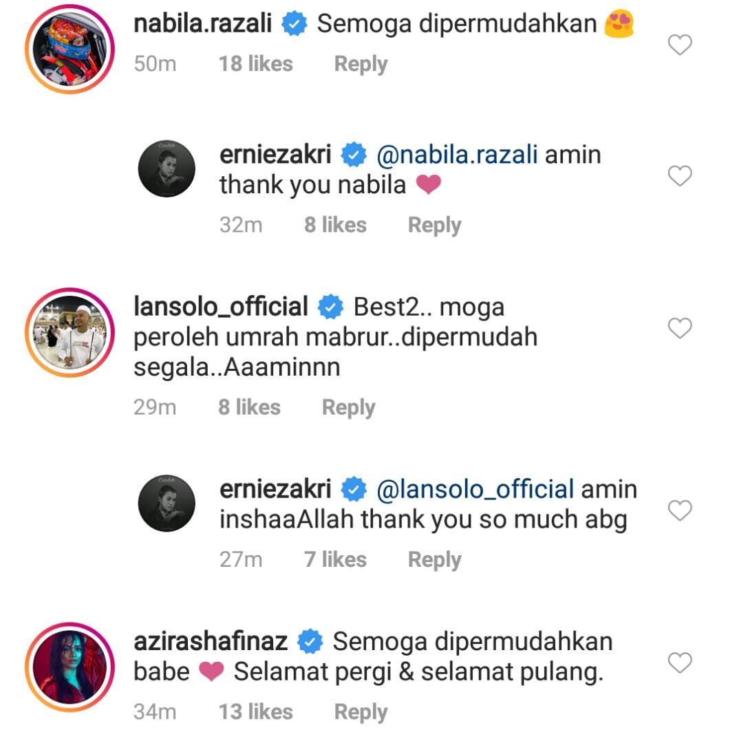 Selesai Mentor Milenia, Ernie Zakri Umum Berangkat Tunai Umrah Hari Ini