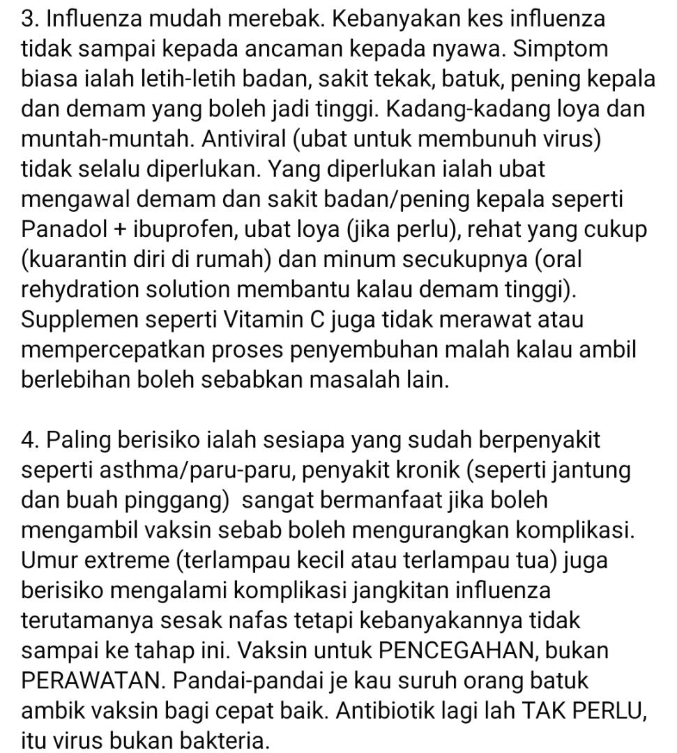 Musim Influenza A, Masyarakat Tak Perlu Panik Sampai Tempah Pulut Kuning..