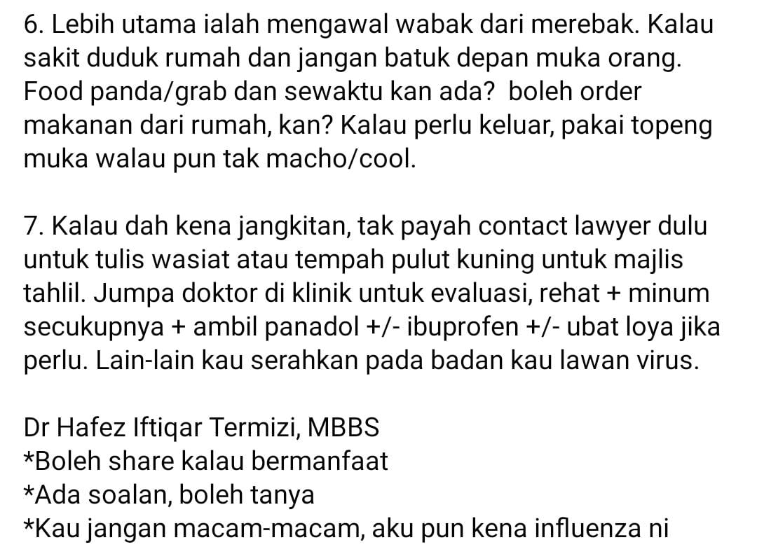 Musim Influenza A, Masyarakat Tak Perlu Panik Sampai Tempah Pulut Kuning..