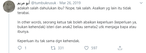 Suami Tersepit Antara Nafkah Orang Tua & Isteri, Mana Yang Lebih Utama?