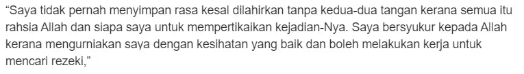 Tak Pernah Kesal Dilahirkan Tanpa Tangan, Pemuda Kuatkan Semangat Cari Rezeki