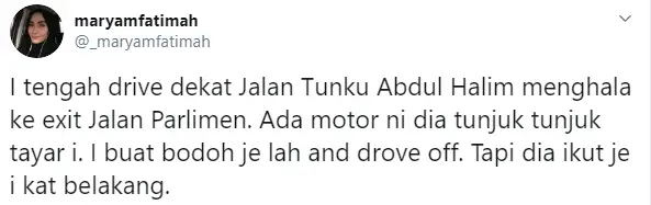 Siang Pun Tak Selamat, Gadis Dipaksa Berhentikan Kereta Kononnya Tayar Rosak