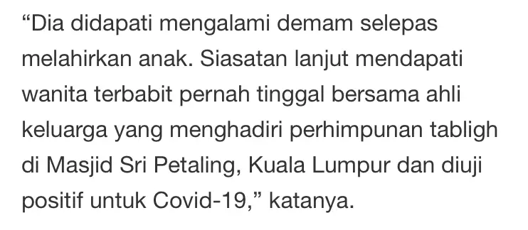 Demam Selepas Bersalin, Pusat Kesihatan Ditutup Angkara Wanita Positif COVID-19