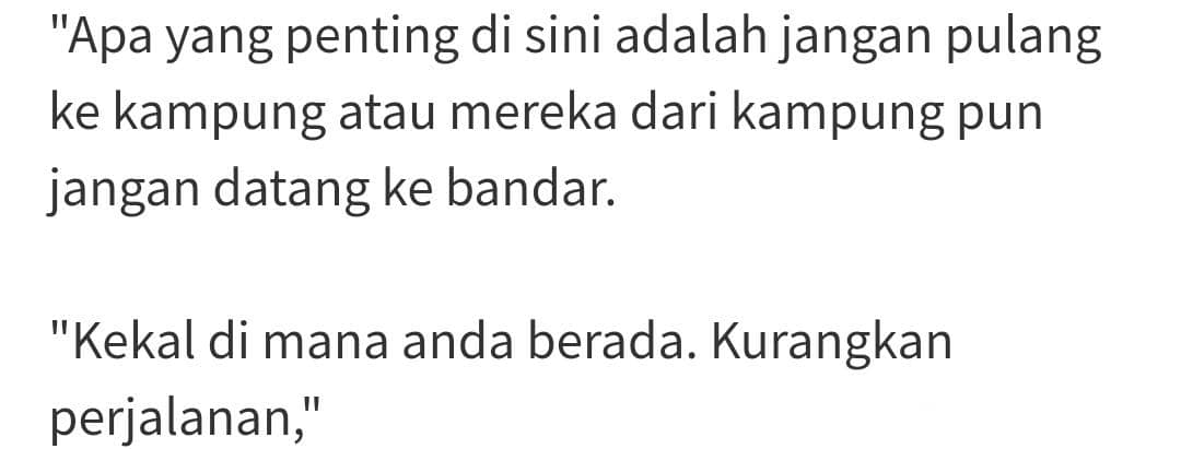 Bimbang Penularan COVID-19? Jangan Balik Kampung & Kekal Di Mana Anda Berada