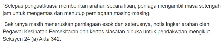 “Orang Selalu Berkumpul”- Selain Dobi Layan Diri, Pasar Tani Juga Perlu Tutup