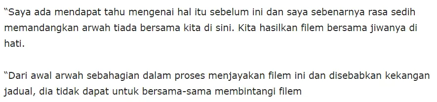 Nama Dicadang Untuk Filem,Zahirah Bongkar Kebaikan Allahyarham Ashraf Sinclair