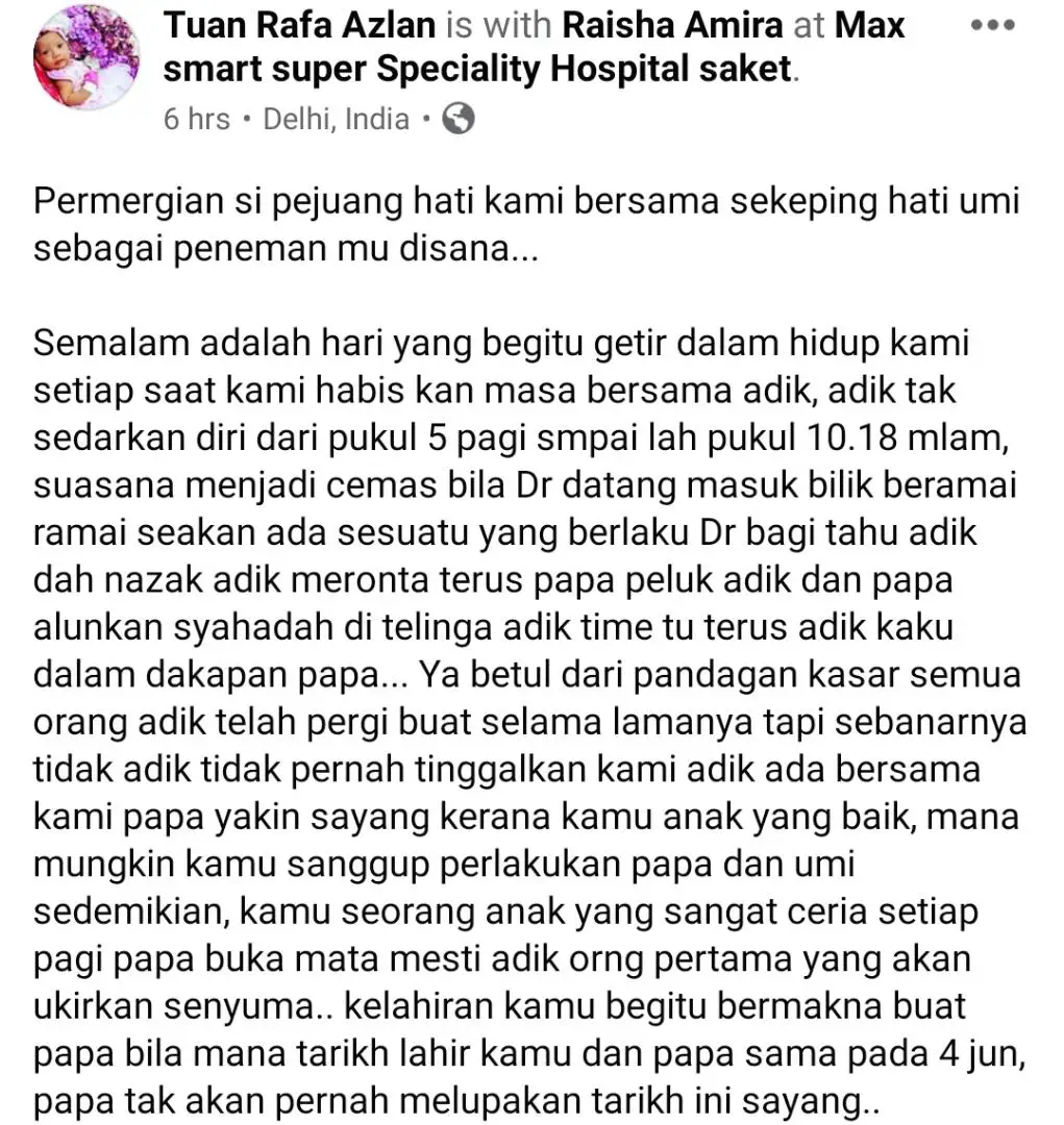 Sekian Lama Tanggung Derita, Pergi Jua Si Kecil Ini Bersama Sekeping Hati Ibu..