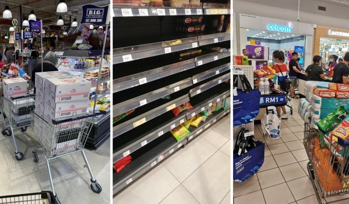 Si Tua Hanya Mampu Memandang Sayu, Rak Makanan Kosong Angkara ‘Panic Buying’