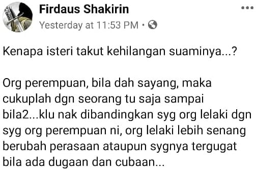 Perempuan Bila Dah Sayang Cukuplah Seorang, Cintanya Berserta Tujuan & Harapan