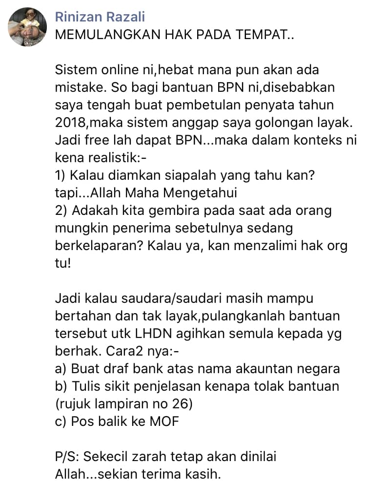 Wang RM1000 Tersalah Masuk, Tindakan Lelaki Pulangkan BPN Dipuji Ramai