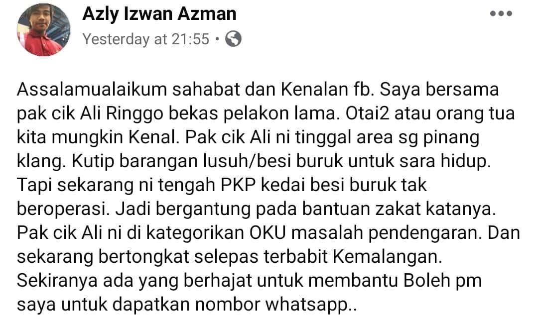 Kutip Besi Buruk Demi Sara Hidup, Beginilah Keadaan Seniman Tersisih Ali Ringgo