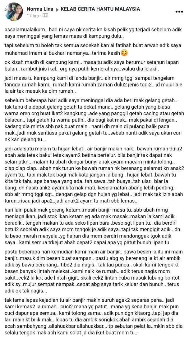 Akak ‘Bunian’ Kembali Buka Cerita, Bongkar Misteri Aneh Adik Ajal Dalam Banjir