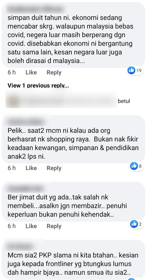 Tak Mustahil Muncul Kluster Shopping Raya, Rakyat Disaran Guna Baju Lama Saja 8