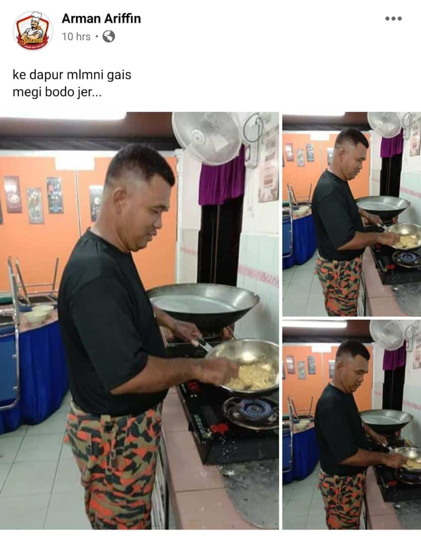 [FOTO] Viral Encik Suami ‘Berhempas’ Masak Kat Dapur, 1001 Gaya Lawak Dibuatnya