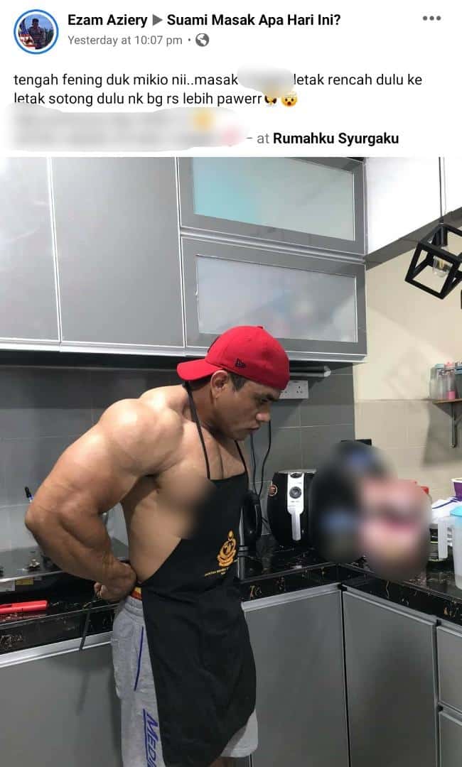 [FOTO] Viral Encik Suami ‘Berhempas’ Masak Kat Dapur, 1001 Gaya Lawak Dibuatnya