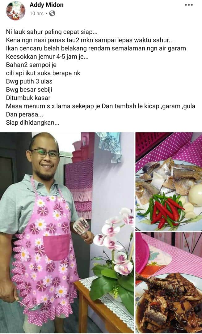 [FOTO] Viral Encik Suami ‘Berhempas’ Masak Kat Dapur, 1001 Gaya Lawak Dibuatnya