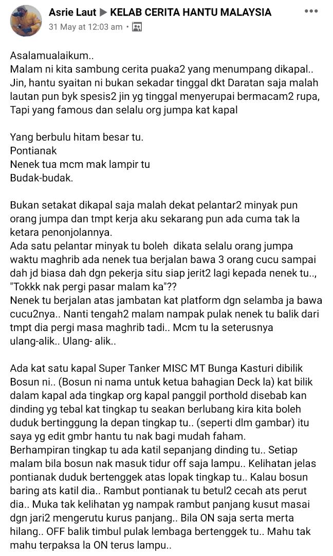 Bertahun Kerja Atas Laut, Lelaki Dedah Misteri Seram ‘Puaka’ Tinggal Atas Kapal