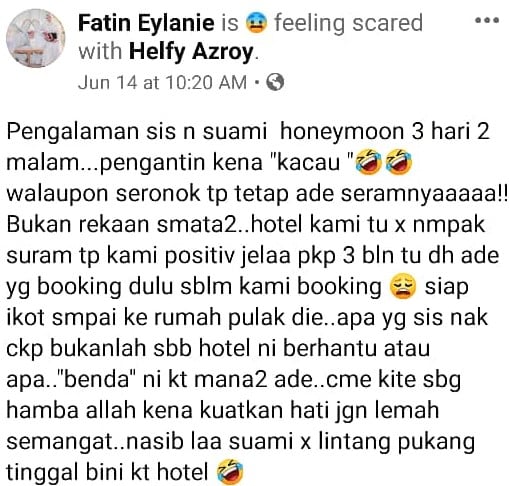 Honeymoon Lepas PKP, Pengantin Dikacau Siap Ikut Dari Hotel Sampai Ke Rumah