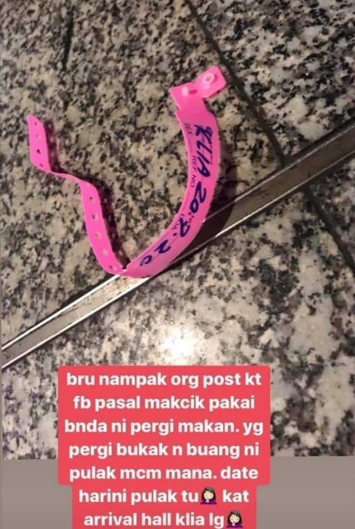 Dah Balik Overseas Buat Hal Pula, Gadis Jumpa ‘Wristband COVID-19’ Tertanggal