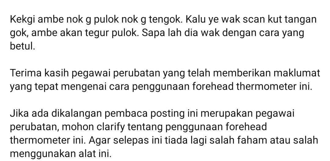 Bagi Dahi Tak Dilayan, Lelaki Tergamam Penjaga Mall Paksa Scan Suhu Di Tangan