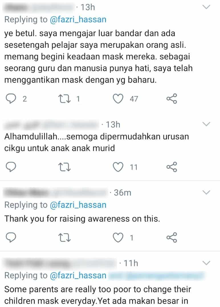 Ulang Pakai Sampai Berdaki, Cikgu Sebak Tengok Mask Pelajar Siap Berjahit Lagi