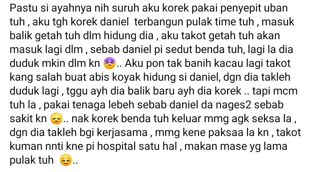 Hidung Anak Bau Busuk, Bila Suluh Ibu Tergamam Rupanya Ada ‘Benda’ Tersumbat