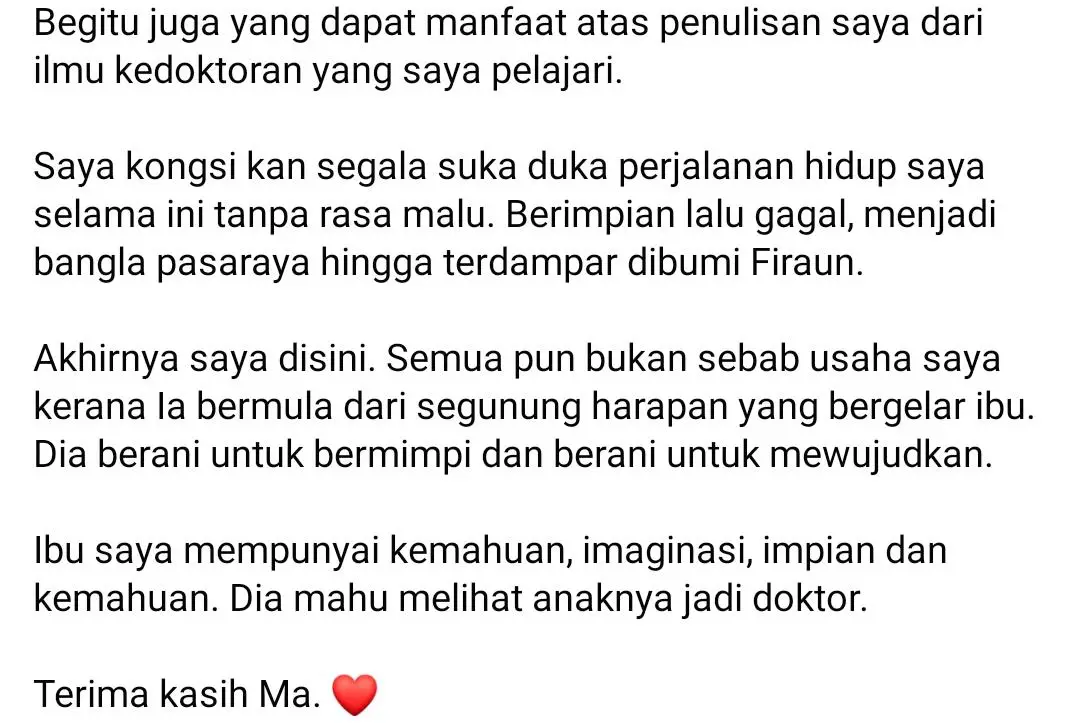 Gelap Masa Depan Dibuang Universiti, Ibu Cari Jalan Sampai Anak Digelar Doktor