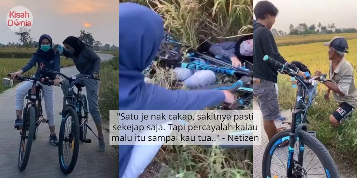 [VIDEO] Baru Nak 'Show Off' Basikal, Gadis Malu Sendiri Tersungkur Dalam Sawah 4
