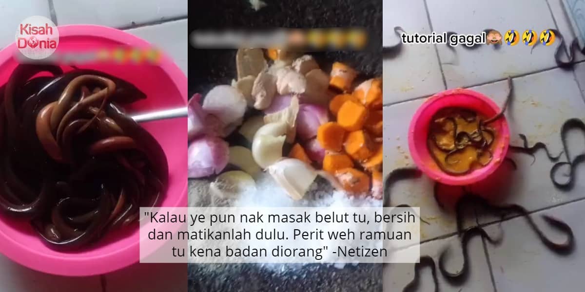 [VIDEO] Nak Show Off Resepi Masak Kunyit, Tak Pasal Belut Menggelupur 1 Rumah 2