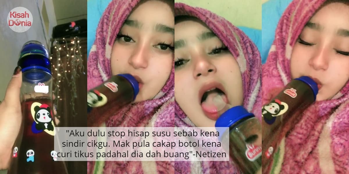 Masih 'Ketagih' Hisap Botol Susu Walau Dah Dewasa, Gadis Tak Segan Upload Video 6