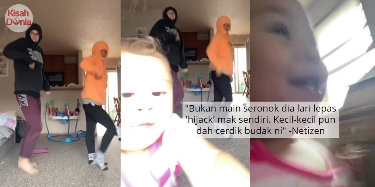 [VIDEO] Rancak Main TikTok, Mak Panik ‘Si Kenit’ Mencicit Larikan Handphone