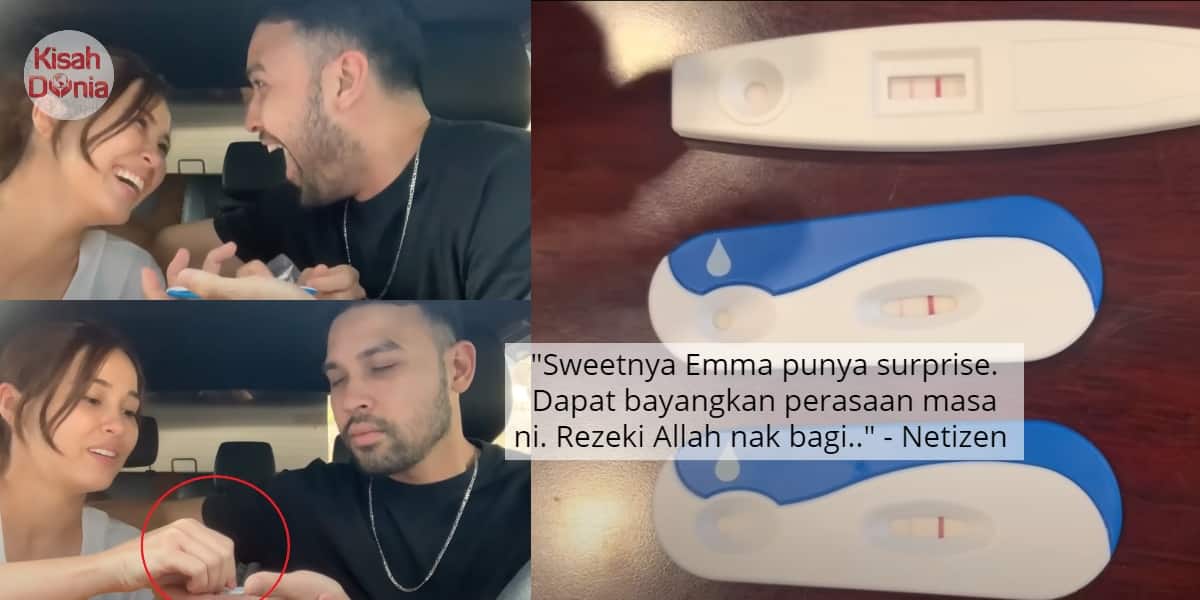 Buat Pregnancy Test 3 Kali, Suami Tercengang Dapat Surprise Emma Maembong Hamil 5