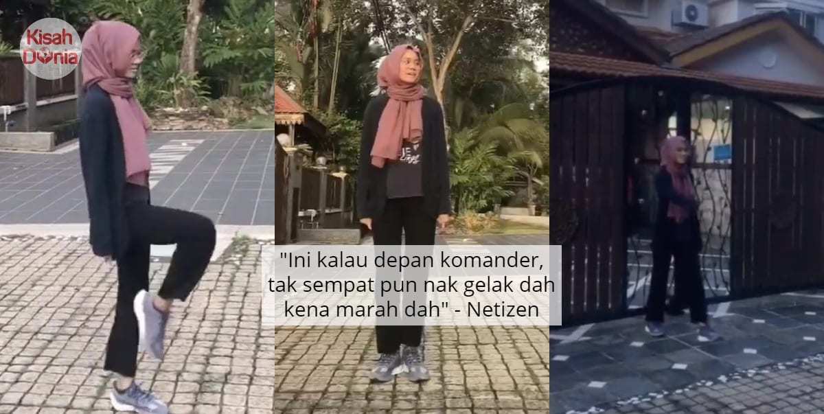 [VIDEO] Gadis Tunjuk Struggle Kawad Versi Online, Maghrib Pun Tak Habis Lagi 10