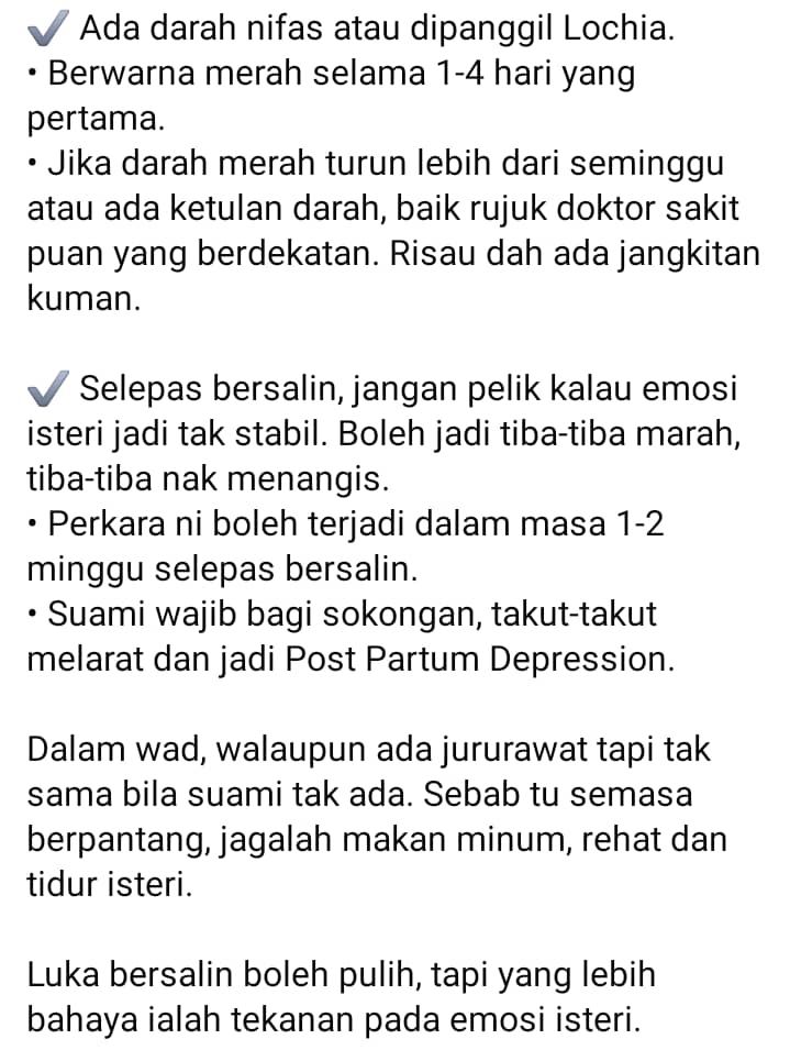 Bersalin PKP Lagi Mencabar, Jangan Pelik Nampak Isteri Menangis Ketika Pantang