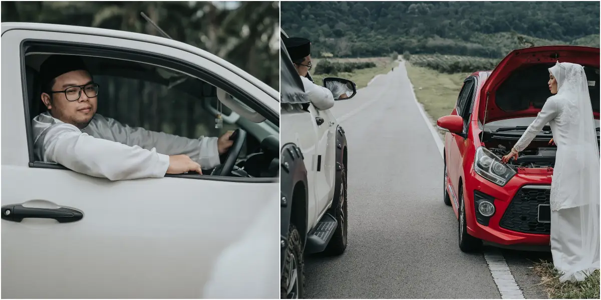 Jodoh ‘Tersangkut’ Waktu Kereta Rosak, Kisah Pertemuan Pengantin Ni Sweet Teruk