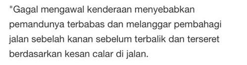 Dipercayai Terlelap Ketika Memandu, Punca Kereta Dipandu Syafiq Ahmad Terbabas