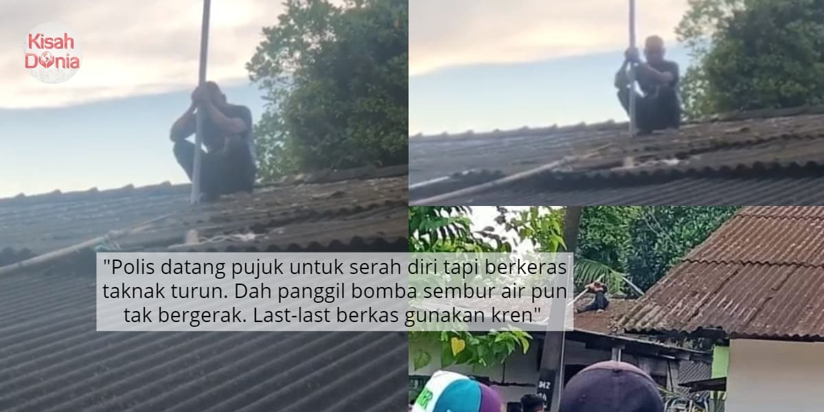[VIDEO] Padah Niat Rompak Rumah Bilal, Pencuri Terperangkap 6 Jam Atas Bumbung 18