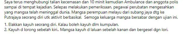 Rider Basikal Ajal Lepas Bergesel Lori, Saksi Buka Mulut Cerita Hal Sebenar