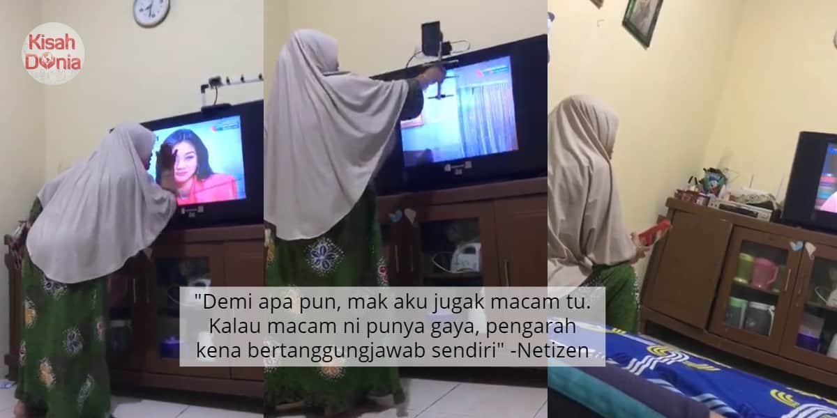 [VIDEO] Tak Puas Hati Layan Drama, Mak Cik Marah-Marah Siap 'Tibai' TV Sendiri 8