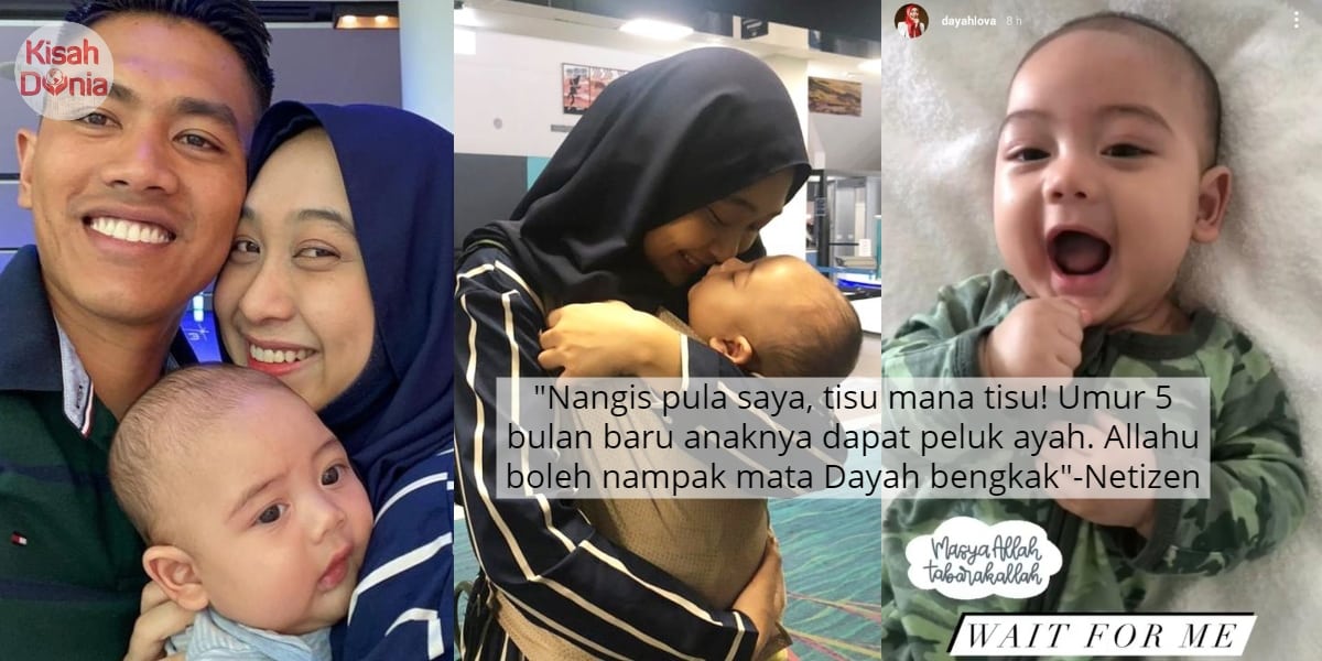 Anak Umur 5 Bulan & Setahun LDR, Netizen Nangis Dayah Bakar Bersatu Jumpa Suami 4