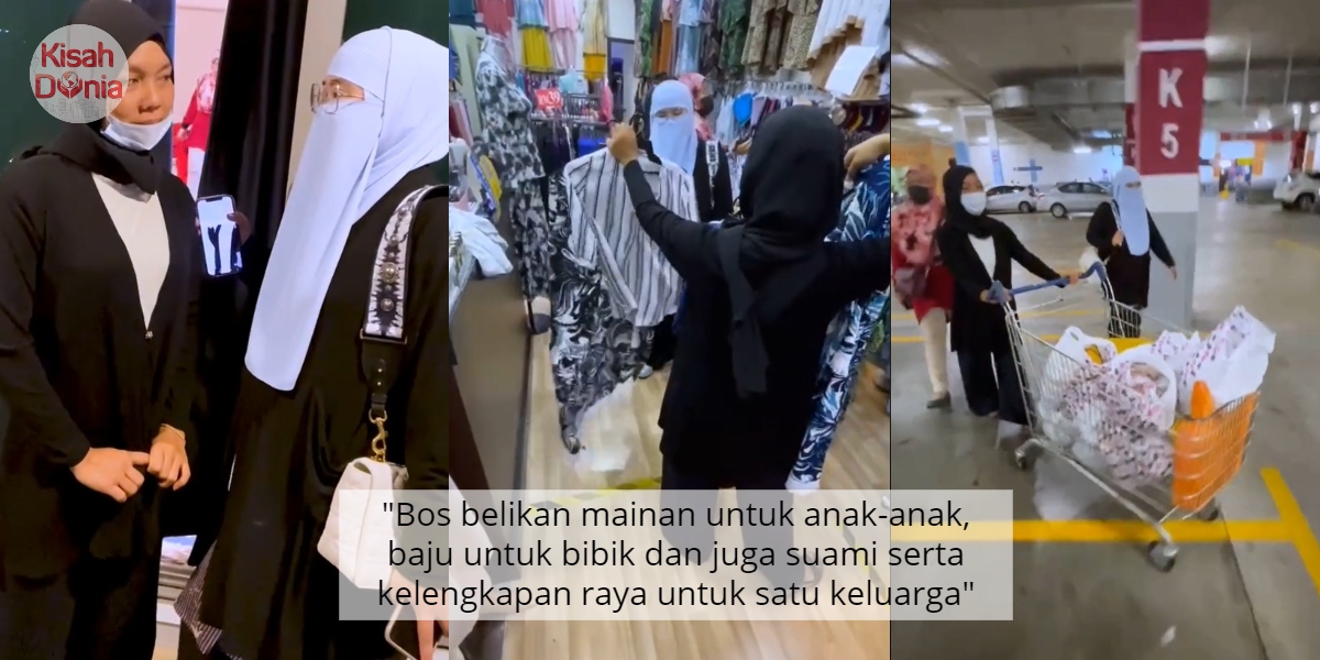[VIDEO] Bibik Perlu Dihantar Balik, Bos Sempat Belanja 1 Troli Penuh Baju Raya 7